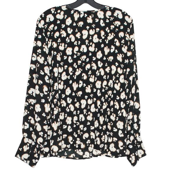 Simply Vera Wang Top Cottage Dark Floral Y2K Romantic Boho Pleated Black XXL - Picture 2 of 7